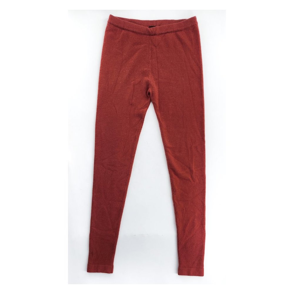 AKRIS Burnt Orange Rust Cashmere Knit Slim Pants